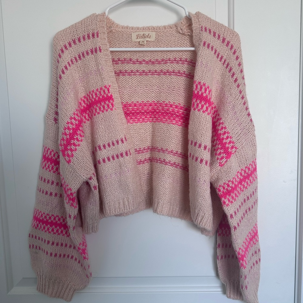 Stitches Pink and Cream Women's Sweater
